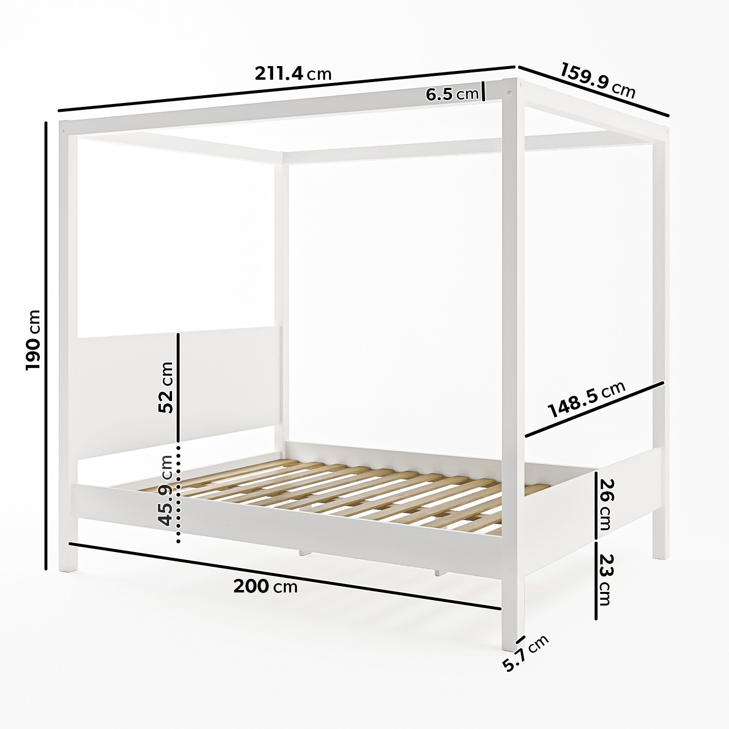 Read more about King size four poster bed frame in white victoria